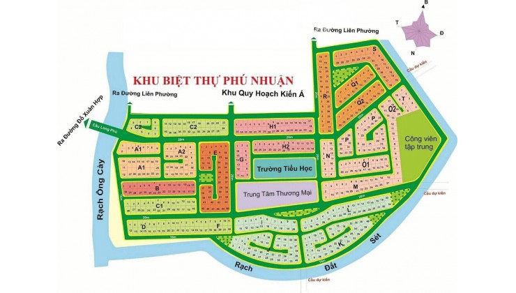Bán đất Phú Nhuận phước long b Quận 9 lô góc 2 mặt view sông